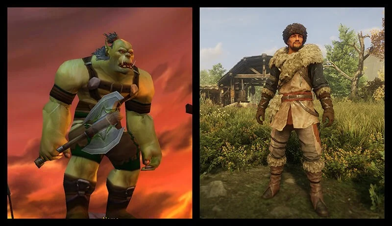New World vs World of Warcraft - Character development