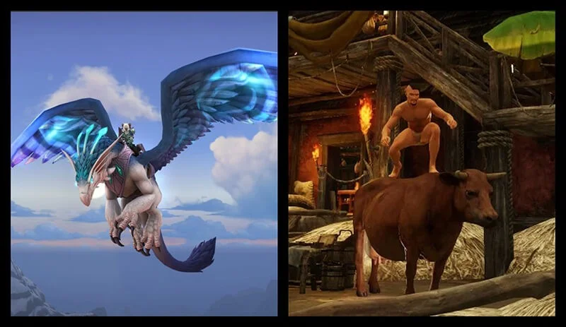 New World vs World of Warcraft - mounts