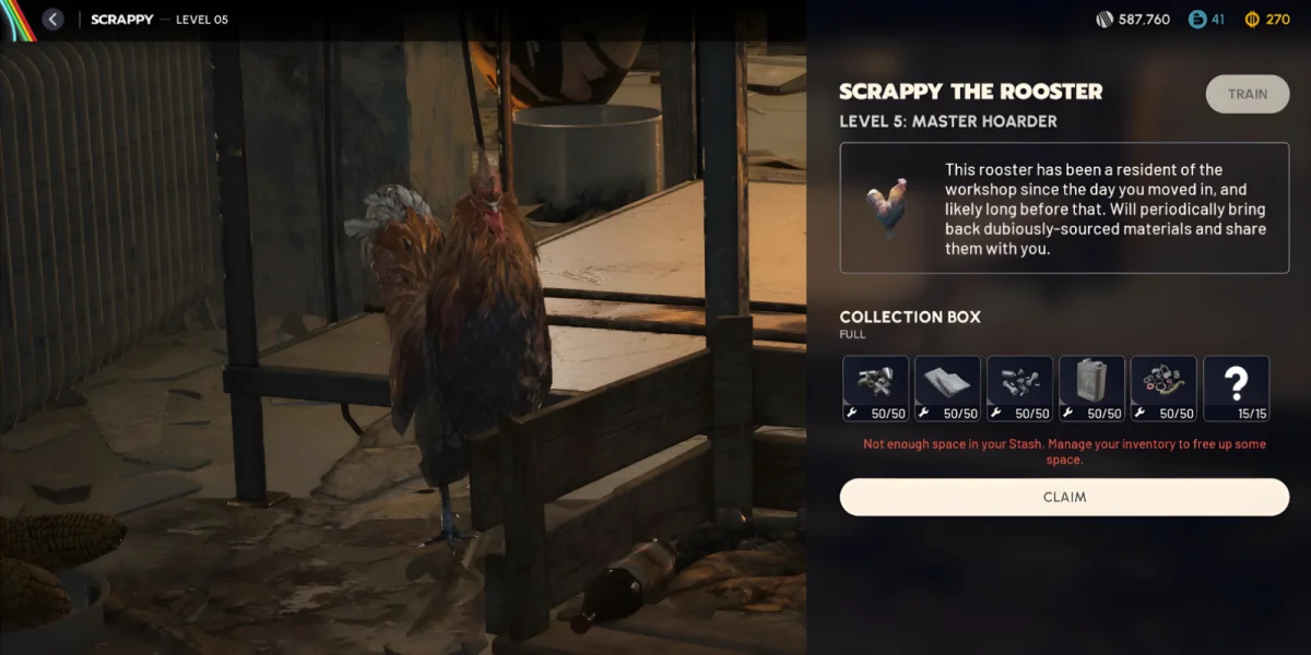 Scrappy upgrade workshop interface