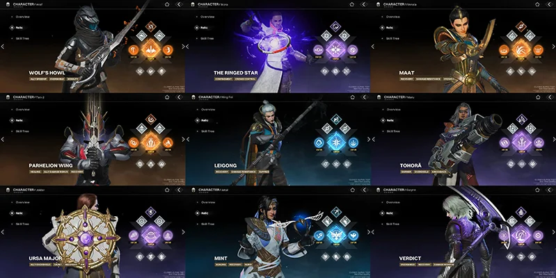 Destiny Rising Character Roster