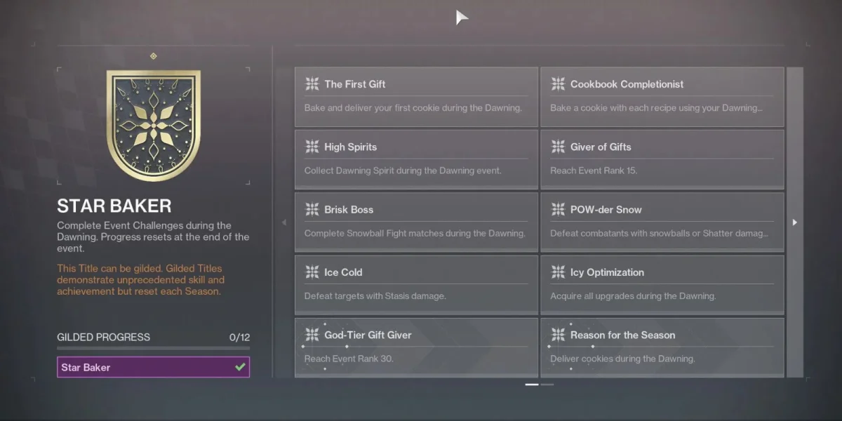 Gilded Star Baker title
