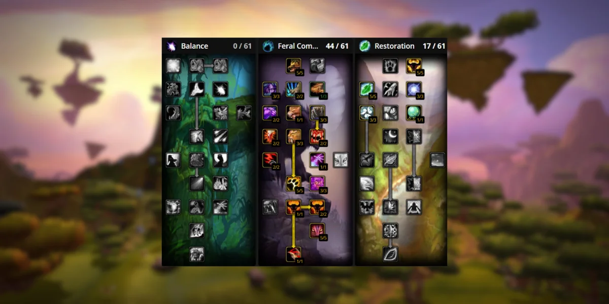 TBC Classic Feral Druid Talent Tree