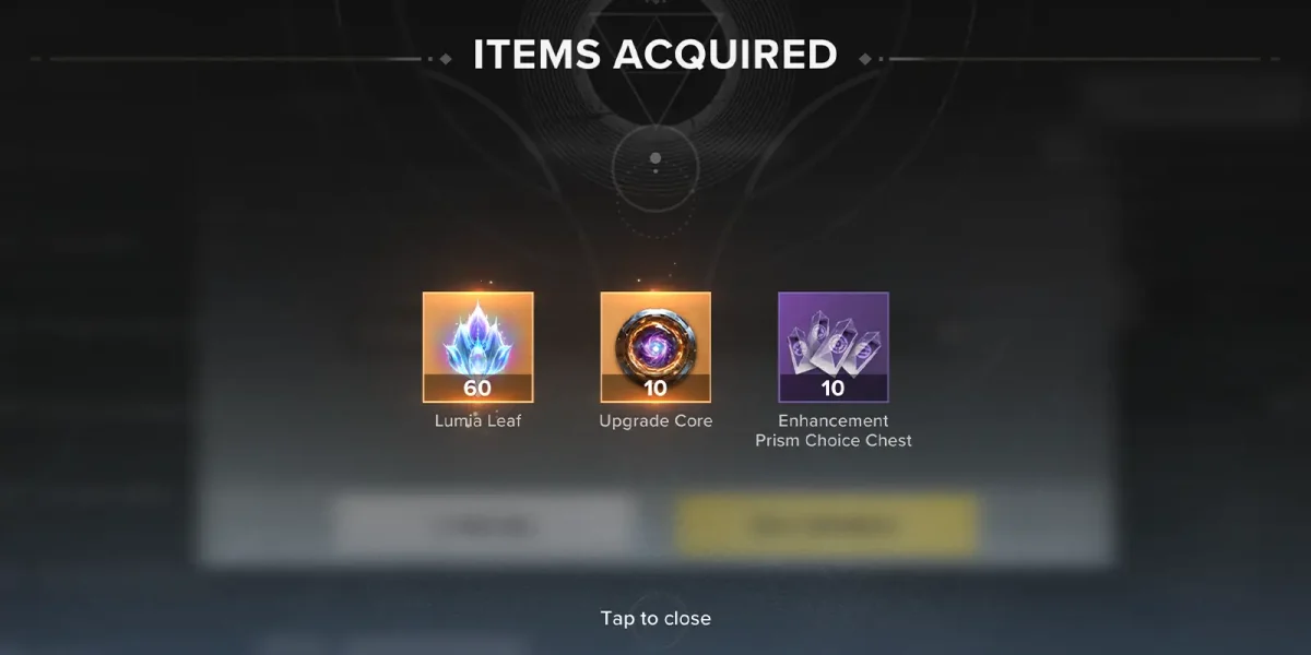 Destiny Rising currencies and upgrade materials overview