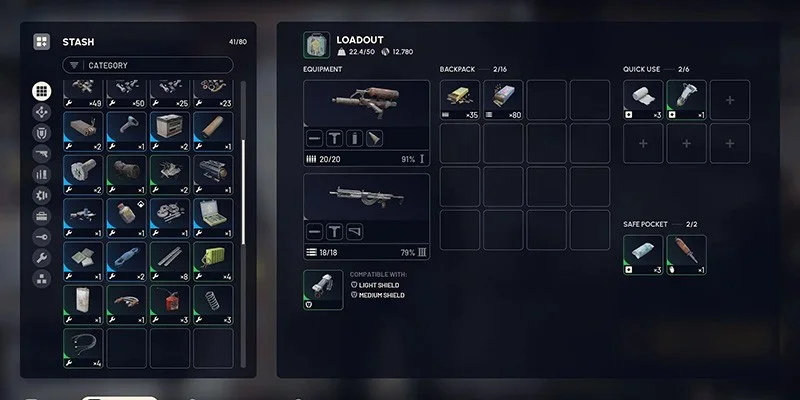 Arc Raiders Loadout Screen