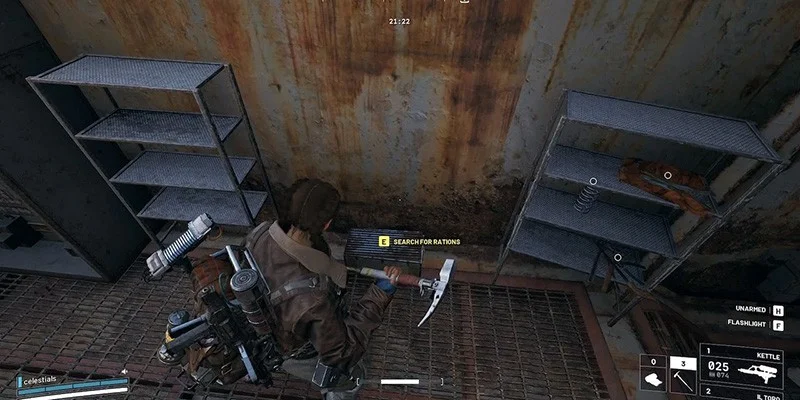 Old Field Rations inside Raider camp trailer