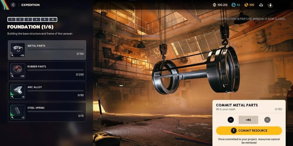 Expedition caravan resource requirements