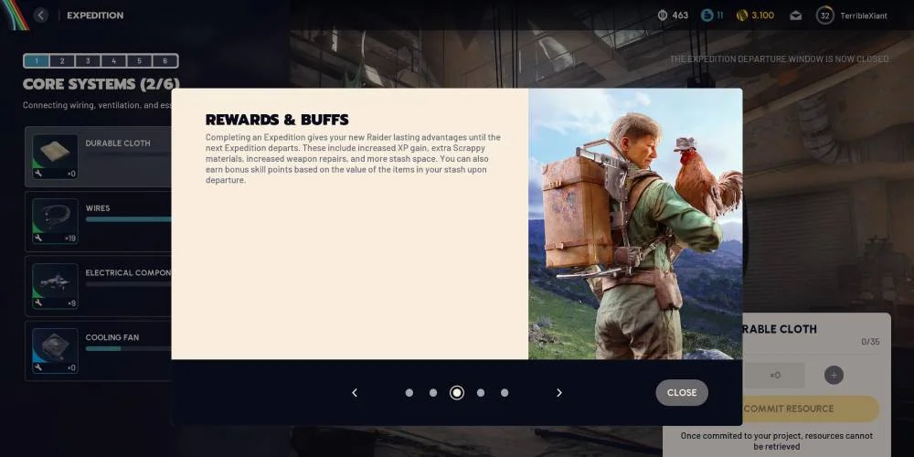 Expedition rewards breakdown