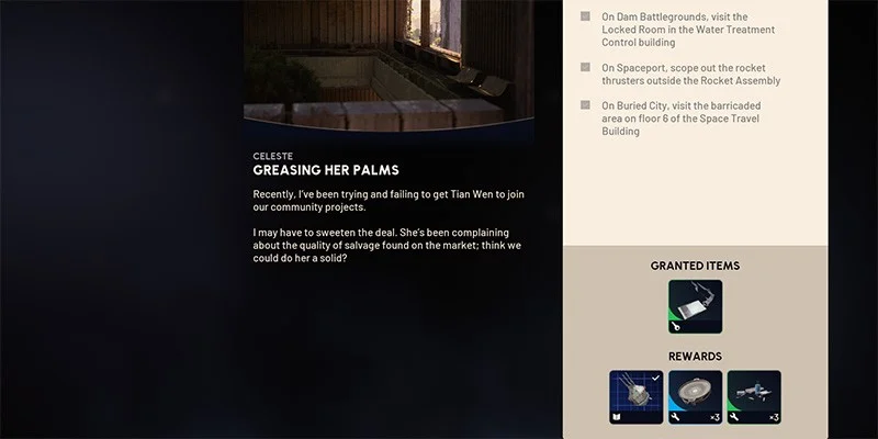 Greasing Her Palms quest overview