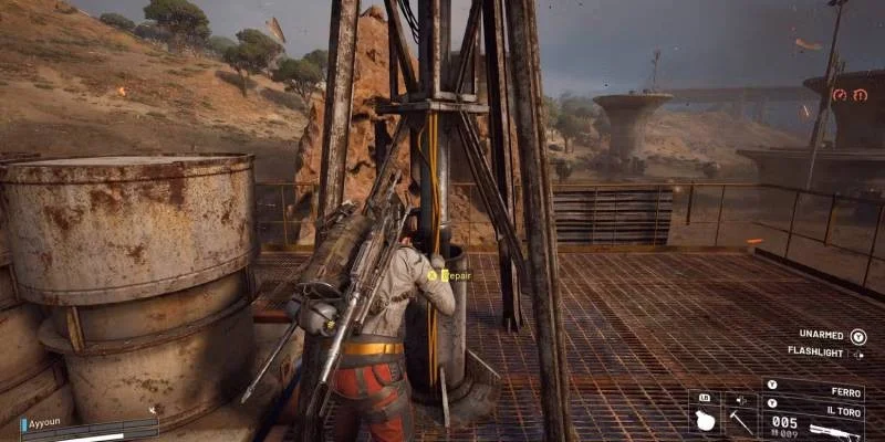 Radar antenna on top of Field Depot roof