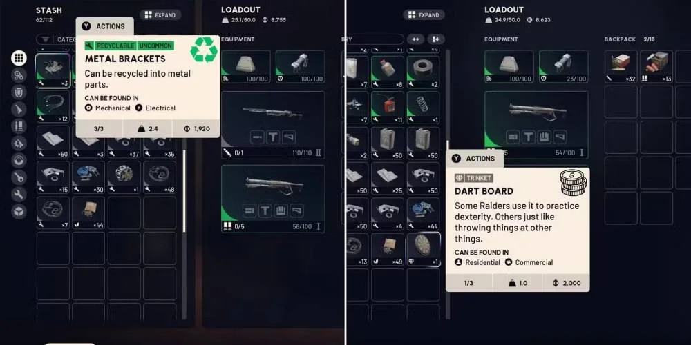 ARC Raiders Inventory Showing Item Tags