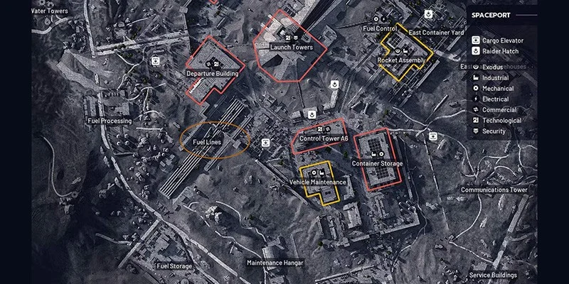 Arc Raiders Spaceport map overview