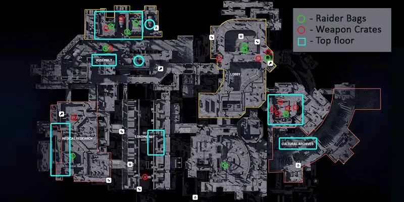 Loot spawn locations on Stella Montis