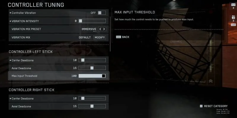Controller Hardware Tuning Menu