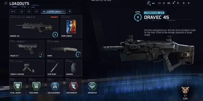 Dravec 45 SMG Loadout