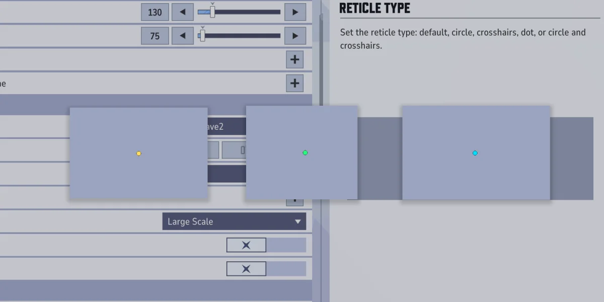 Marvel Rivals crosshair color options for Deadpool