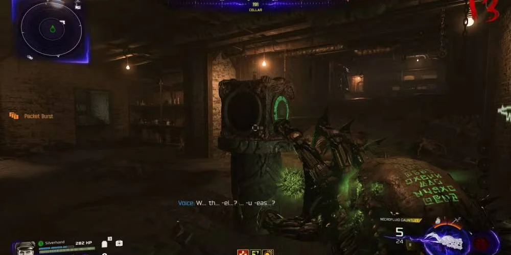 Clearing the lockdown by destroying green orbs