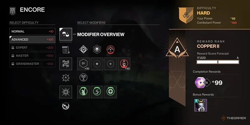 Destiny 2 Modifier Interface