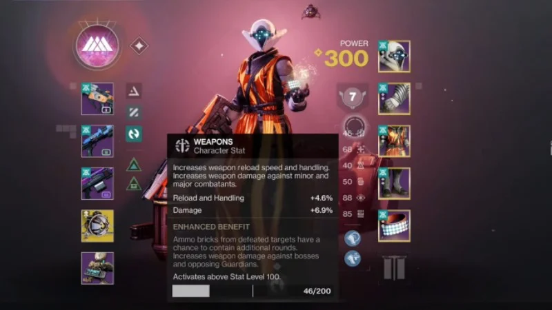 Destiny 2 Weapons Character Stat