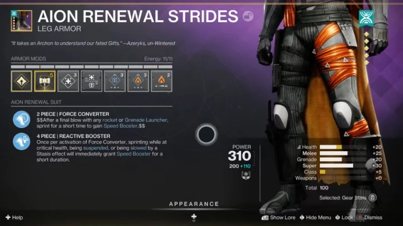 Destiny 2 Aion Renewal Set