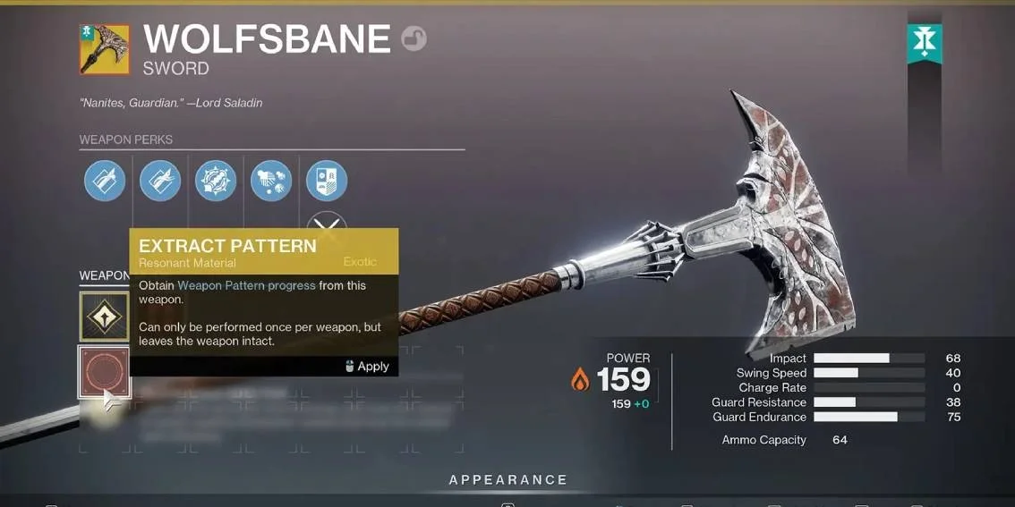 Wolfsbane Exotic Sword Destiny 2