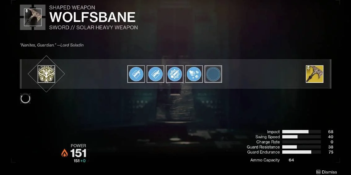 Destiny 2 Wolfsbane Combat