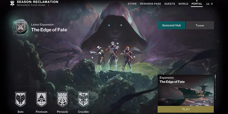 Destiny 2 Portal Interface