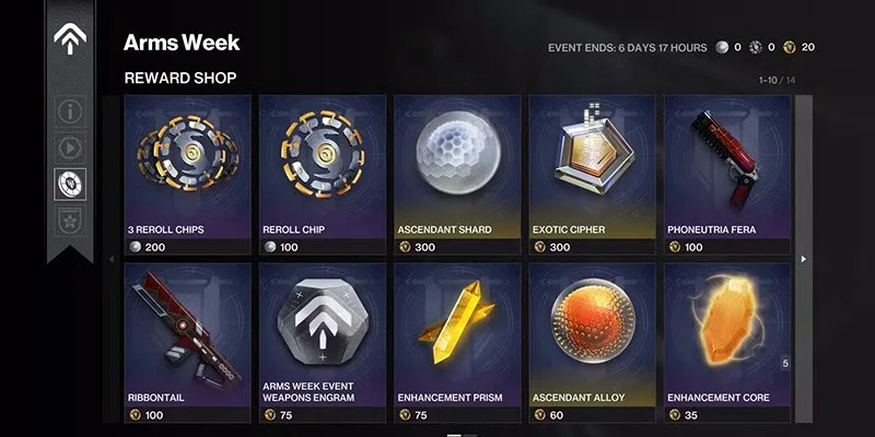 Destiny 2 Arms Week Rewards