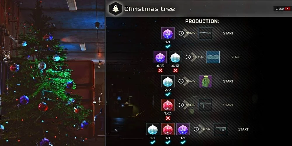 Christmas tree hideout crafting station