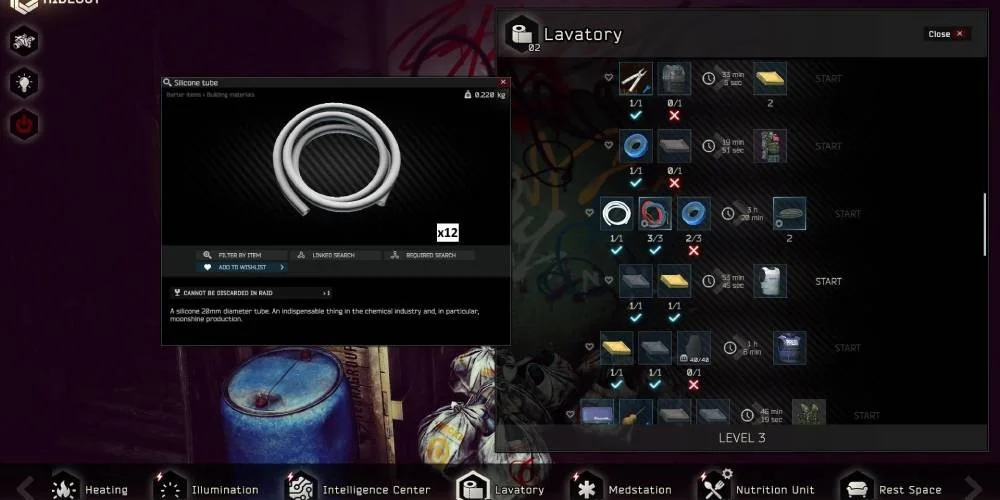 Christmas tree crafting interface showing recipes