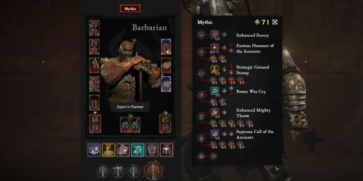 Diablo 4 HotA Barbarian Gear and Items