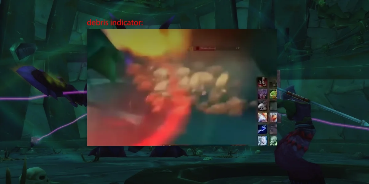 Phase 3 Magtheridon debris and collapsing ceiling ground indicators to avoid