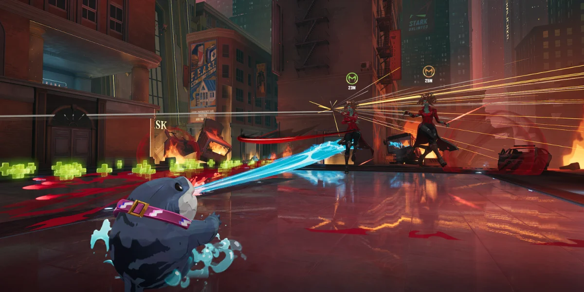 Jeff fighting double Scarlet Witch in wave 20