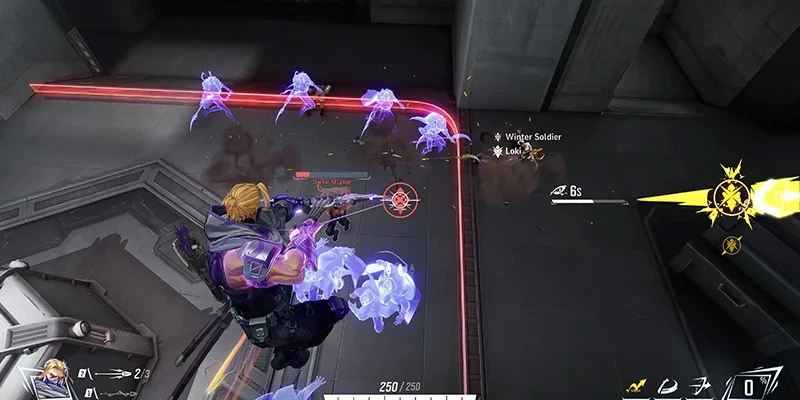 Hawkeye sniping from cover