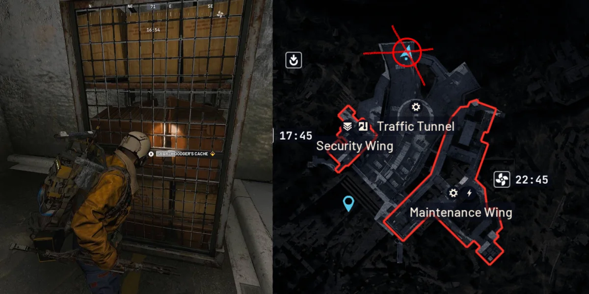 Dodger's Cache location in the Traffic Tunnels - Arc Raiders