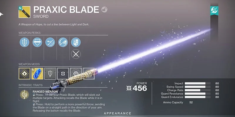 Destiny 2 Renegades Praxic Blade