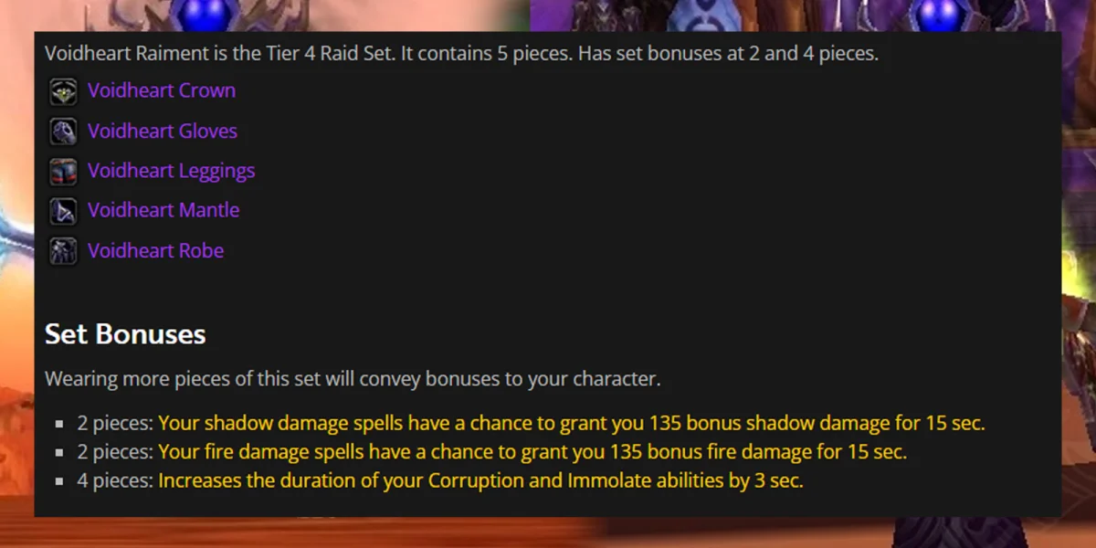 Voidheart Raiment Tier 4