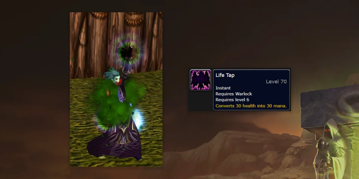 Destruction Warlock Life Tap mana management during TBC Classic raid encounter