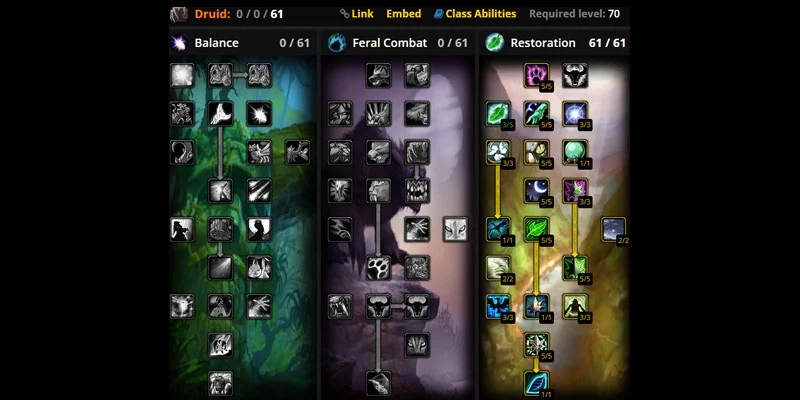 Restoration Druid Talent Tree