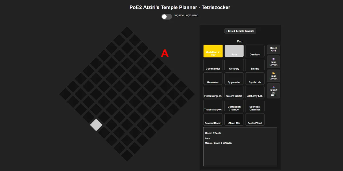 Vaal Temple planner tool for Path of Exile 2