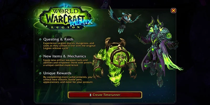 WoW Legion Remix Timerunning Event