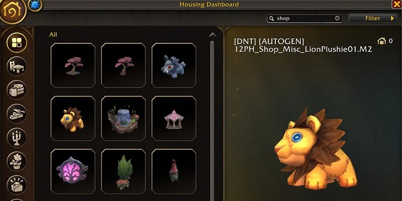 Housing Decor Collection Interface