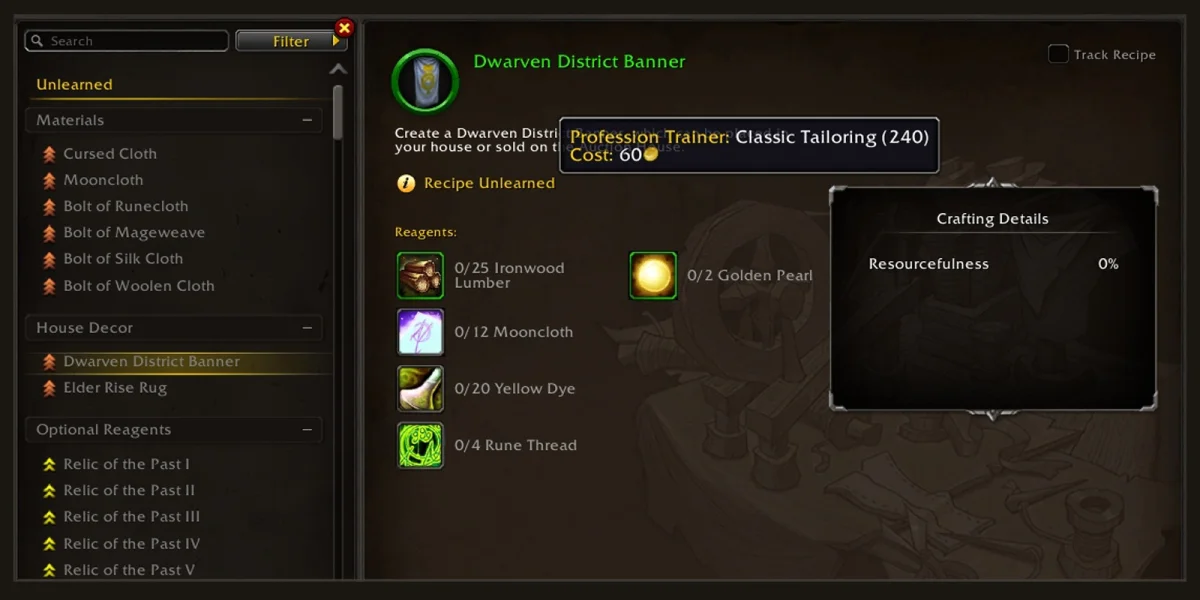 World of Warcraft Player Housing System