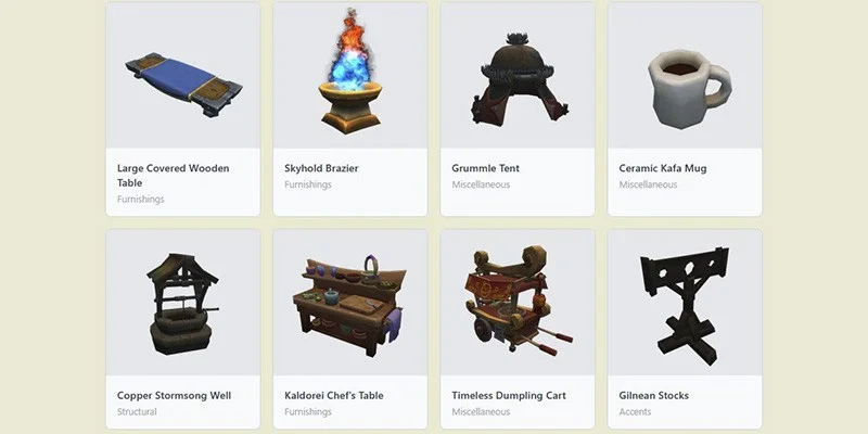 WoW Housing Decor Items