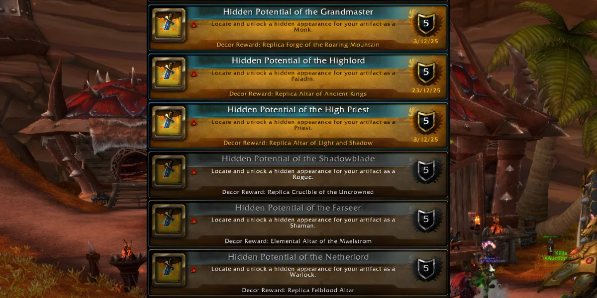 WoW Housing Decoration System