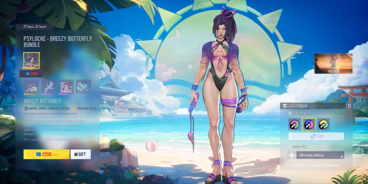 Psylocke Breezy Butterfly cosmetic set