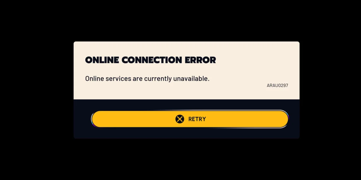 ARAU0297 error message displayed on game screen