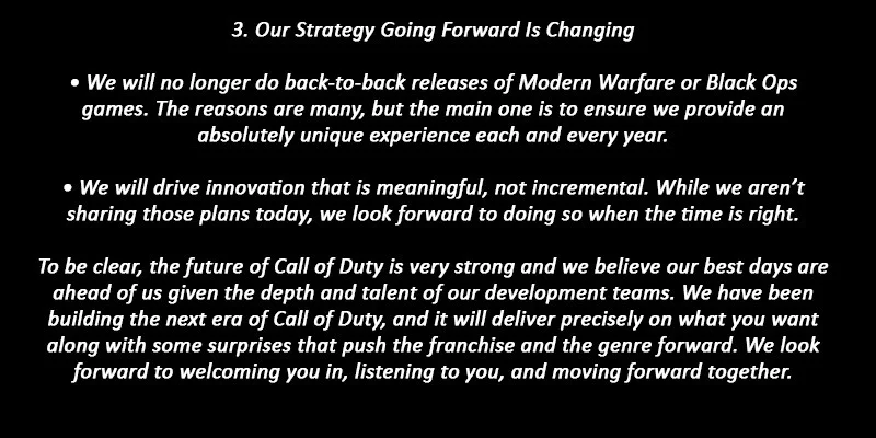 Call of Duty franchise strategy announcement