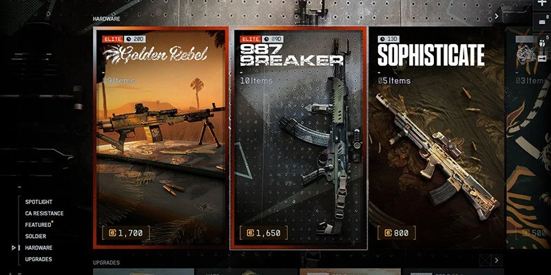 Battlefield 6 in-game store showing cosmetic bundles