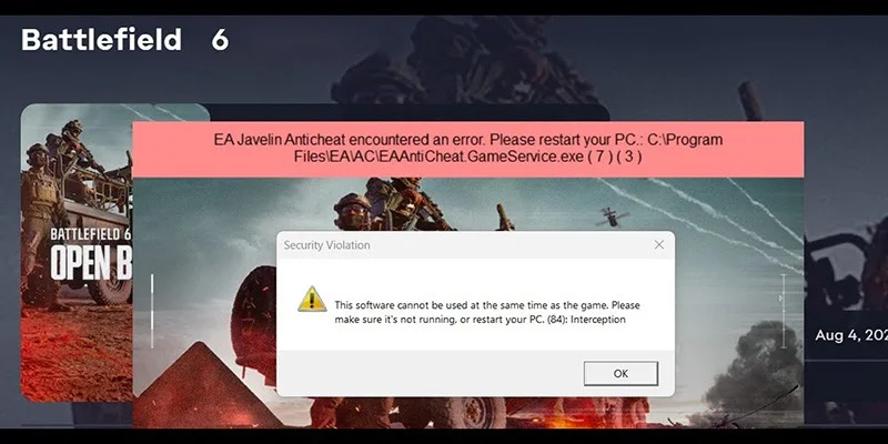 Battlefield 6 Security Violation Error Message