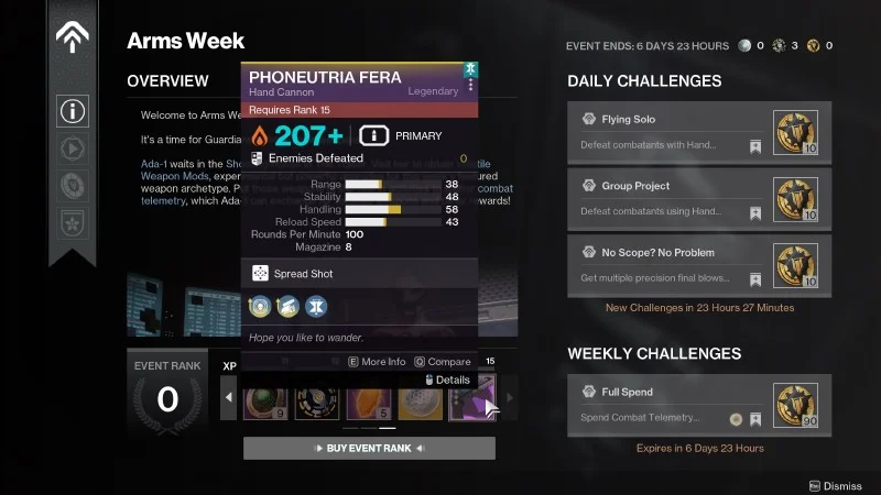 Arms Week Event Track & Challenges